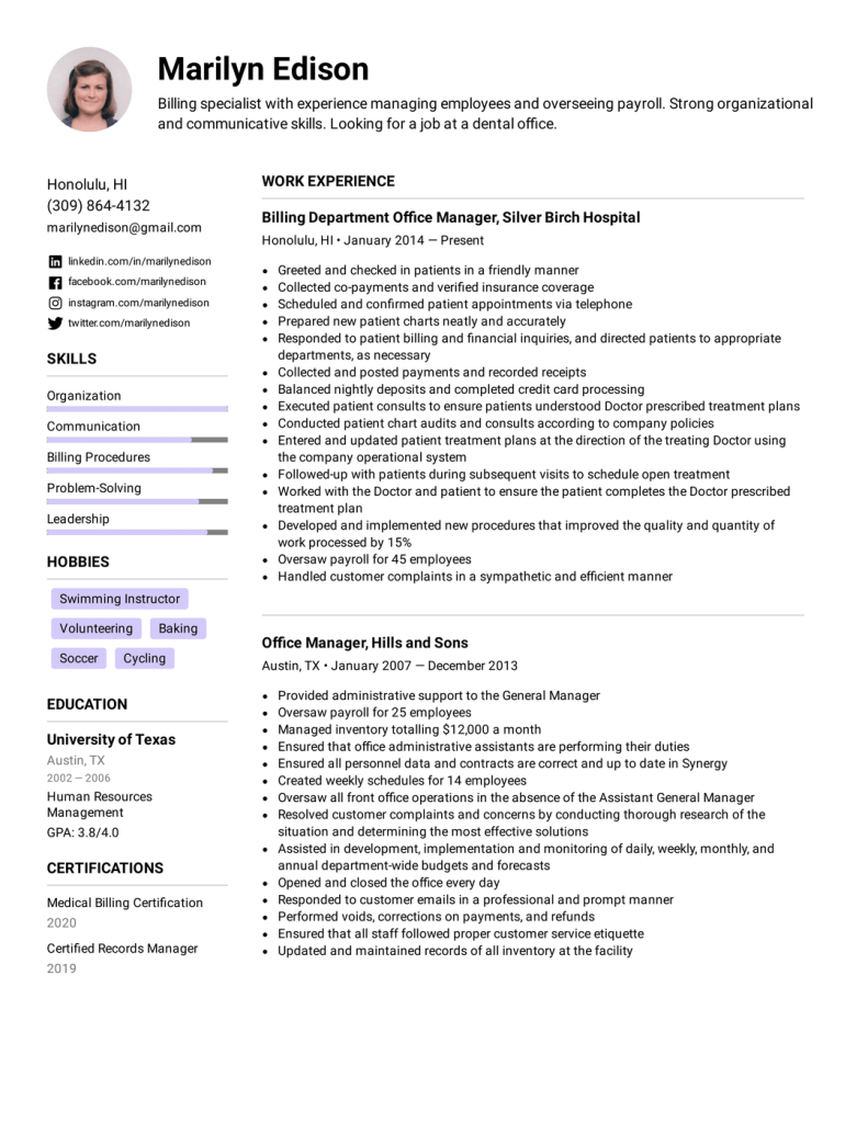 chronological resume template format