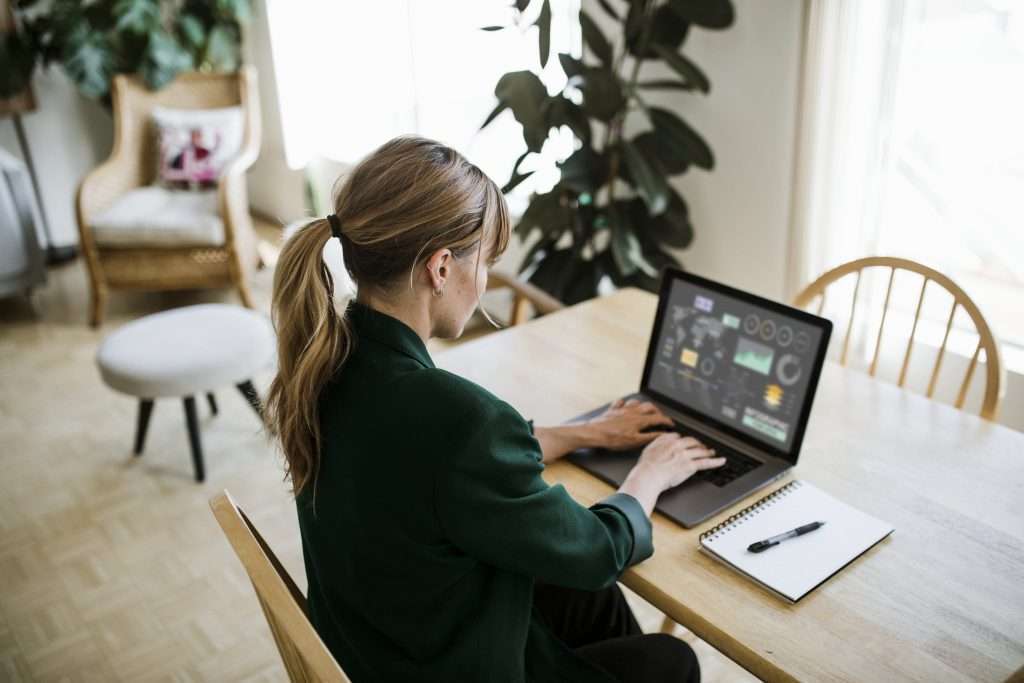Work in China - a lady sitting and job searching