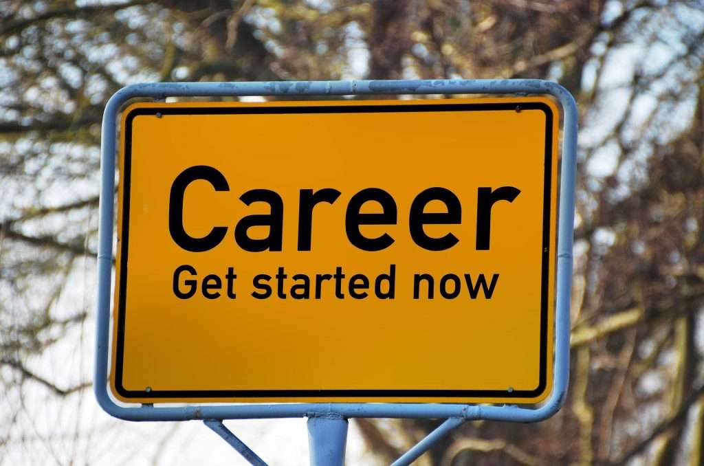 career path on a sign board