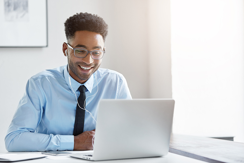 job seeker taking video interviews